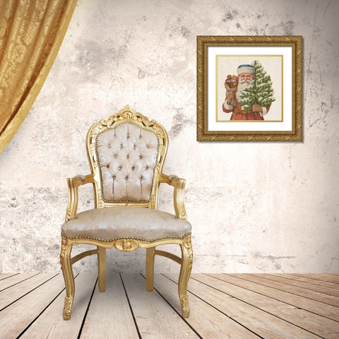 Victorian Santa IV Gold Ornate Wood Framed Art Print with Double Matting by Wild Apple Portfolio