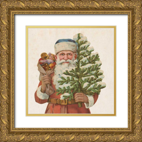 Victorian Santa IV Gold Ornate Wood Framed Art Print with Double Matting by Wild Apple Portfolio