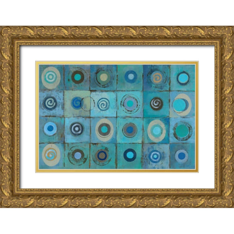 Underwater Mosaic Gold Ornate Wood Framed Art Print with Double Matting by Vassileva, Silvia