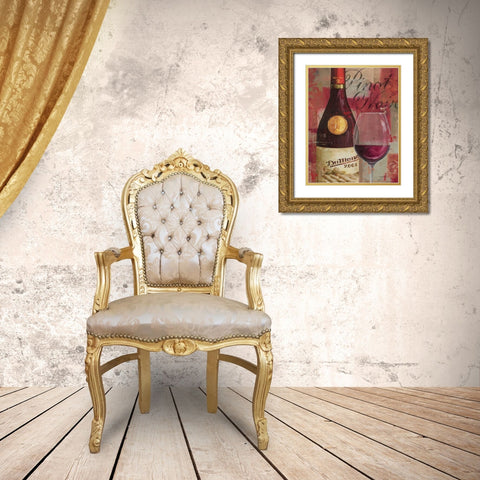 Vin Abstrait I Gold Ornate Wood Framed Art Print with Double Matting by Audit, Lisa