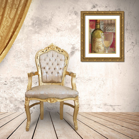 Vin Abstrait II Gold Ornate Wood Framed Art Print with Double Matting by Audit, Lisa