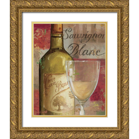 Vin Abstrait II Gold Ornate Wood Framed Art Print with Double Matting by Audit, Lisa