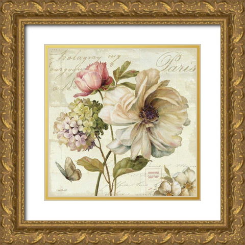 Marche de Fleurs II Gold Ornate Wood Framed Art Print with Double Matting by Audit, Lisa