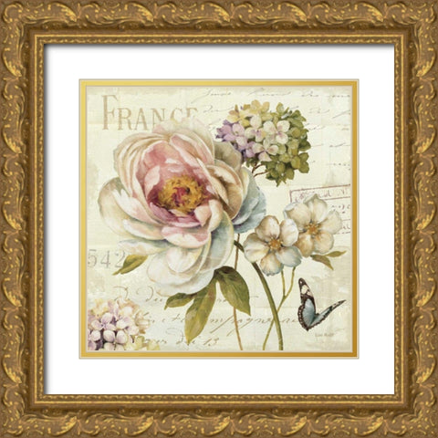 Marche de Fleurs III Gold Ornate Wood Framed Art Print with Double Matting by Audit, Lisa