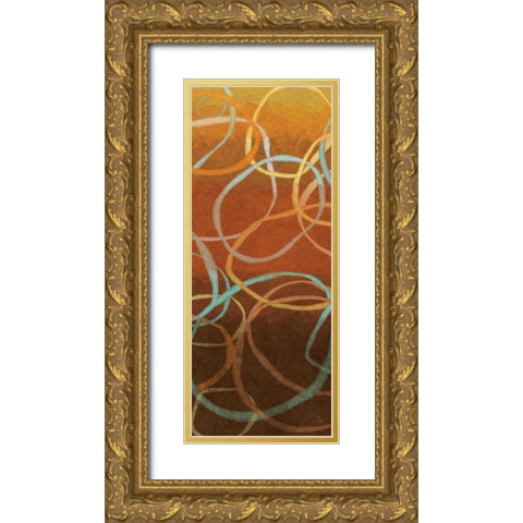 Square Dancing Circles I Gold Ornate Wood Framed Art Print with Double Matting by Adams, Sarah
