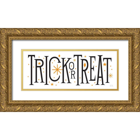 Festive Fun Trick or Treat Gold Ornate Wood Framed Art Print with Double Matting by Mullan, Michael