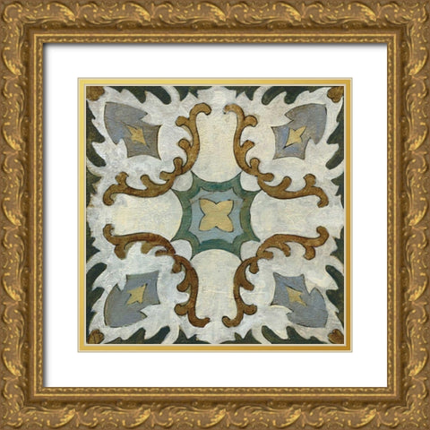 Old World Tile I Gold Ornate Wood Framed Art Print with Double Matting by Vassileva, Silvia