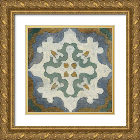 Old World Tile VI Gold Ornate Wood Framed Art Print with Double Matting by Vassileva, Silvia