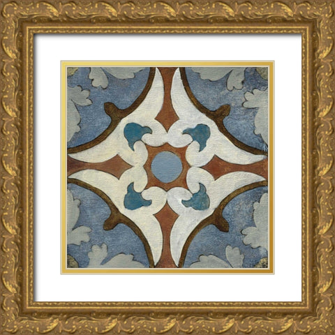 Old World Tile VII Gold Ornate Wood Framed Art Print with Double Matting by Vassileva, Silvia