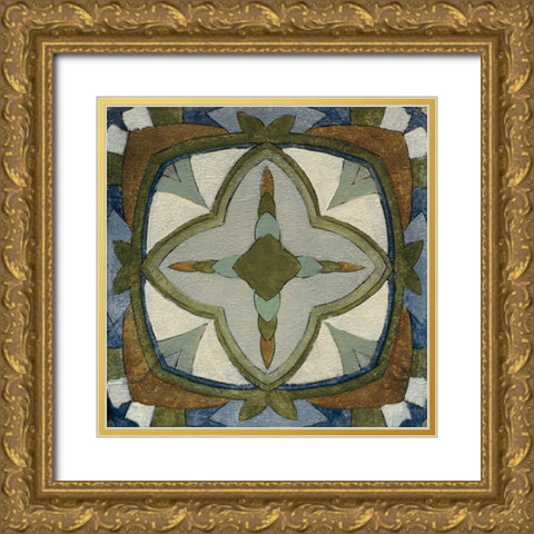 Old World Tile X Gold Ornate Wood Framed Art Print with Double Matting by Vassileva, Silvia