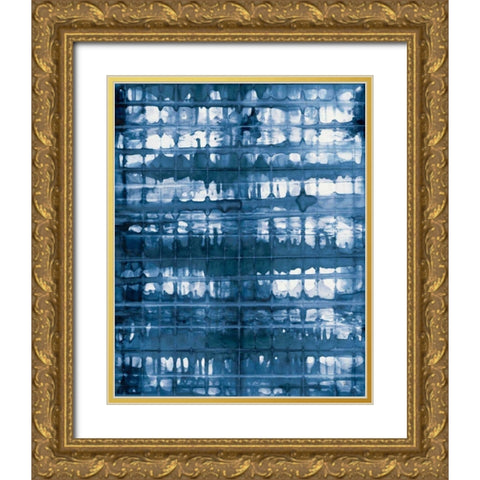Kanari I Crop Navy Gold Ornate Wood Framed Art Print with Double Matting by Averinos, Melissa