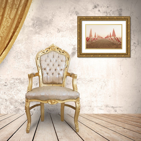 At the Beach I Gold Ornate Wood Framed Art Print with Double Matting by Aledanda