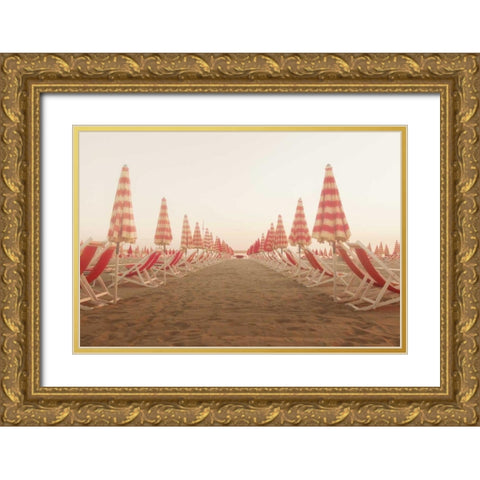 At the Beach I Gold Ornate Wood Framed Art Print with Double Matting by Aledanda