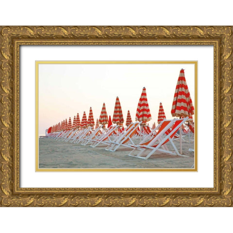 At the Beach II Gold Ornate Wood Framed Art Print with Double Matting by Aledanda