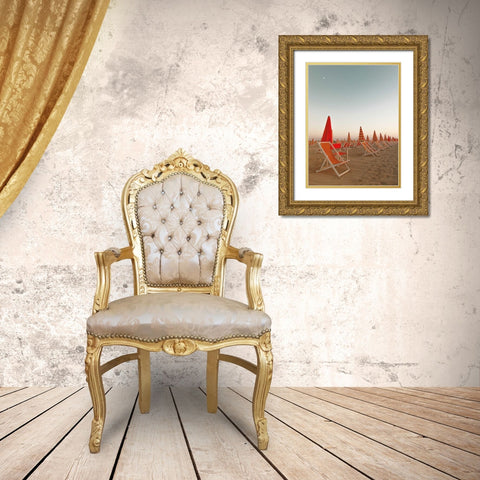 At the Beach III Gold Ornate Wood Framed Art Print with Double Matting by Aledanda
