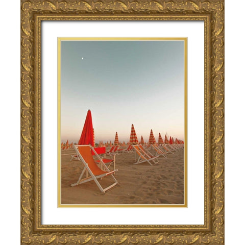 At the Beach III Gold Ornate Wood Framed Art Print with Double Matting by Aledanda