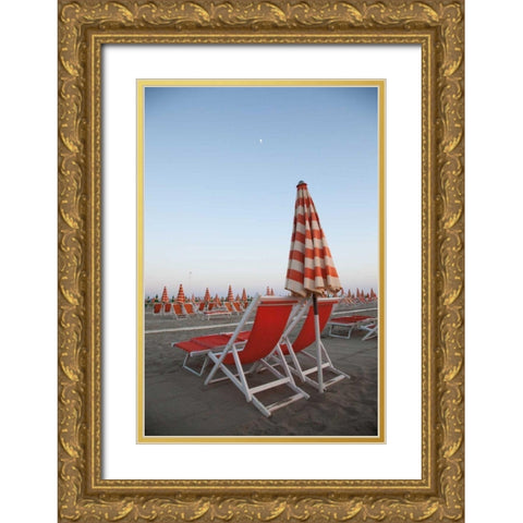 At the Beach IV Gold Ornate Wood Framed Art Print with Double Matting by Aledanda