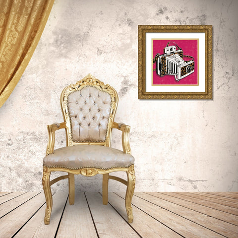 Jungle Camera Bright Rose Gold Ornate Wood Framed Art Print with Double Matting by Mullan, Michael