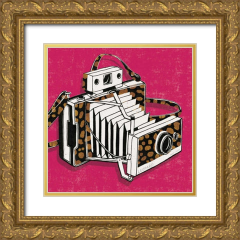 Jungle Camera Bright Rose Gold Ornate Wood Framed Art Print with Double Matting by Mullan, Michael