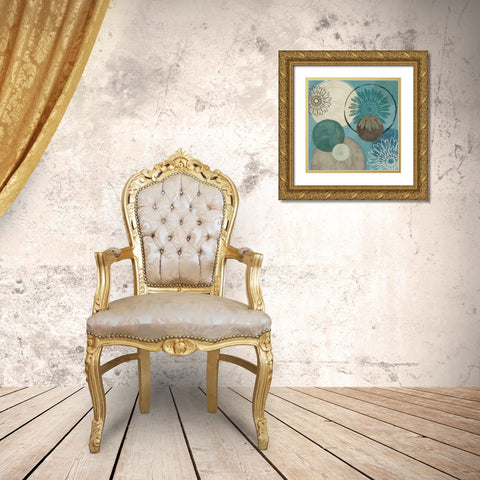 Flora Mood I Gold Ornate Wood Framed Art Print with Double Matting by Charron, Veronique