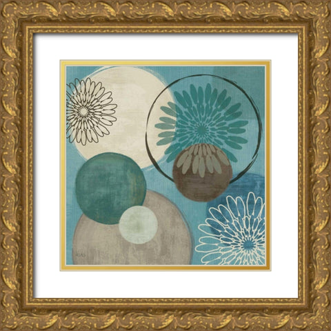 Flora Mood I Gold Ornate Wood Framed Art Print with Double Matting by Charron, Veronique