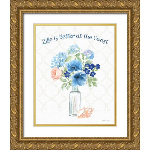 Coastline Botanical VIII Gold Ornate Wood Framed Art Print with Double Matting by Grove, Beth