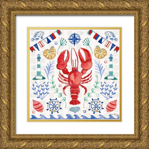 Maritime Delight III Gold Ornate Wood Framed Art Print with Double Matting by Zaman, Farida