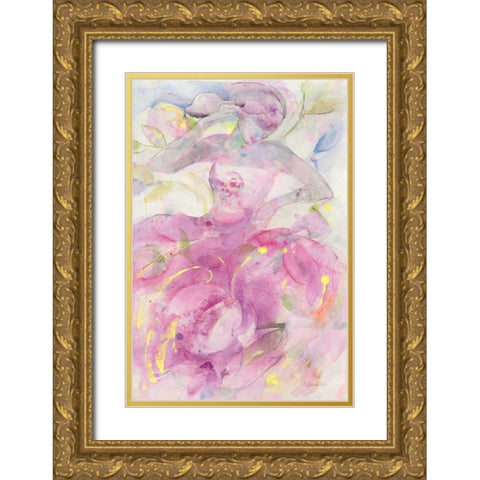 Dancer II Gold Ornate Wood Framed Art Print with Double Matting by Hristova, Albena