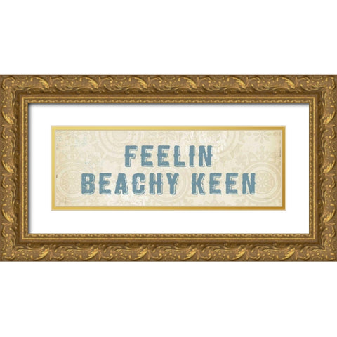 Beach Treasures VII No Shells Gold Ornate Wood Framed Art Print with Double Matting by Adams, Emily