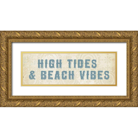 Beach Treasures VIII No Shells Gold Ornate Wood Framed Art Print with Double Matting by Adams, Emily