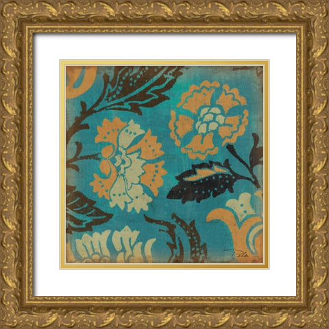 Estampes Floraux II Gold Ornate Wood Framed Art Print with Double Matting by Pela