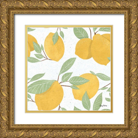 Fruity Cocktails Pattern II Gold Ornate Wood Framed Art Print with Double Matting by Thorns, Becky