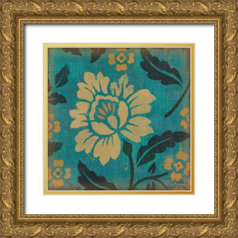 Estampes Floraux VIII Gold Ornate Wood Framed Art Print with Double Matting by Pela