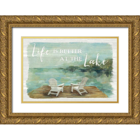 Lakeside Retreat I Gold Ornate Wood Framed Art Print with Double Matting by Vassileva, Silvia