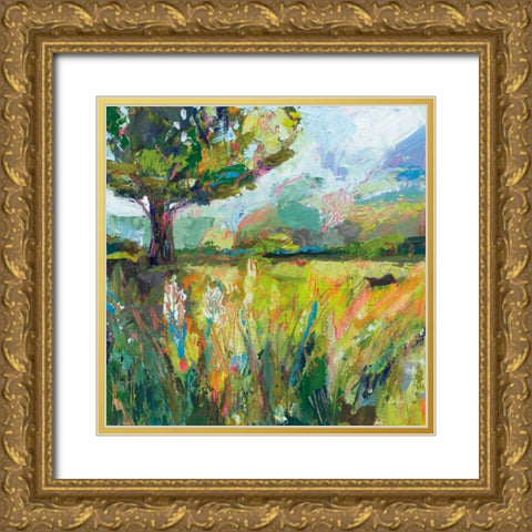 Wildflowers Gold Ornate Wood Framed Art Print with Double Matting by Vertentes, Jeanette