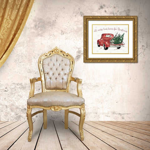 Modern Farmhouse IX Christmas Dark Gold Ornate Wood Framed Art Print with Double Matting by Tavoletti, Anne