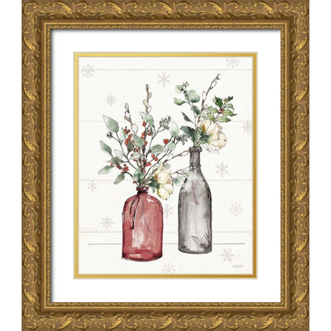 Modern Farmhouse II Christmas Dark Gold Ornate Wood Framed Art Print with Double Matting by Tavoletti, Anne