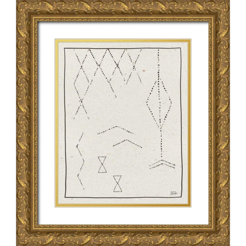 Nordic Geo III Gold Ornate Wood Framed Art Print with Double Matting by Averinos, Melissa