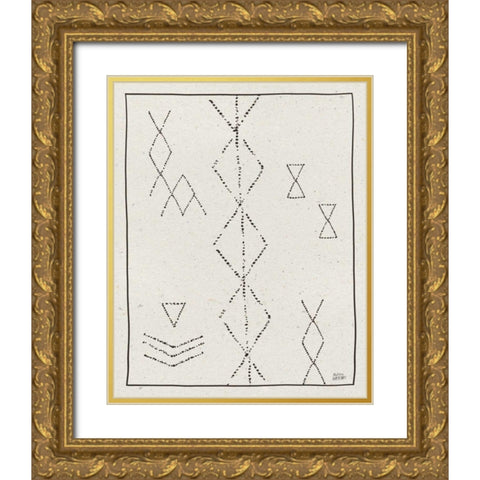 Nordic Geo IV Gold Ornate Wood Framed Art Print with Double Matting by Averinos, Melissa