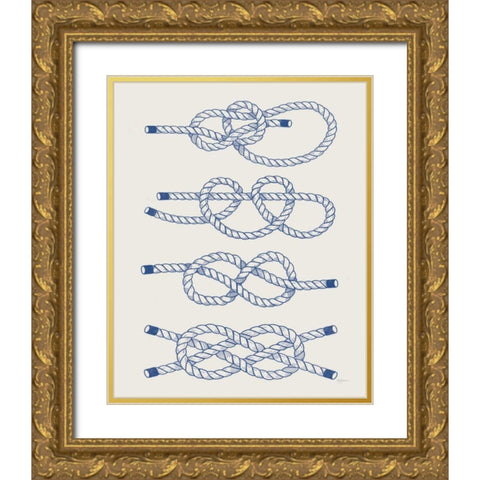 Vintage Sailing Knots XIV Gold Ornate Wood Framed Art Print with Double Matting by Urban, Mary