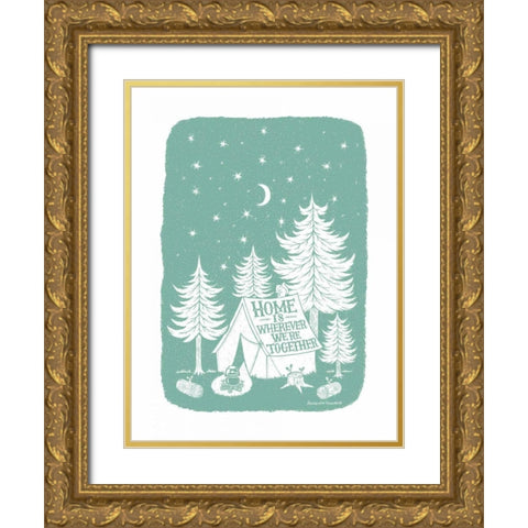 Home Together Gold Ornate Wood Framed Art Print with Double Matting by Snowdon, Alexandra