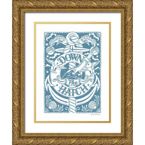 Down the Hatch Gold Ornate Wood Framed Art Print with Double Matting by Snowdon, Alexandra