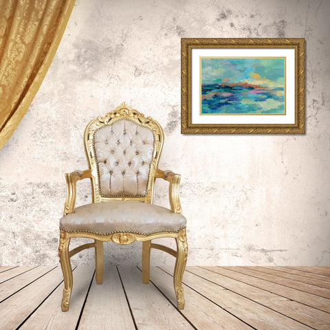 Summer Seaside Gold Ornate Wood Framed Art Print with Double Matting by Vassileva, Silvia