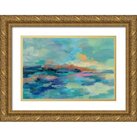 Summer Seaside Gold Ornate Wood Framed Art Print with Double Matting by Vassileva, Silvia