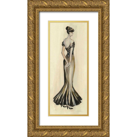 Evening Gown I Gold Ornate Wood Framed Art Print with Double Matting by Vassileva, Silvia