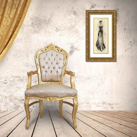 Evening Gown II Gold Ornate Wood Framed Art Print with Double Matting by Vassileva, Silvia
