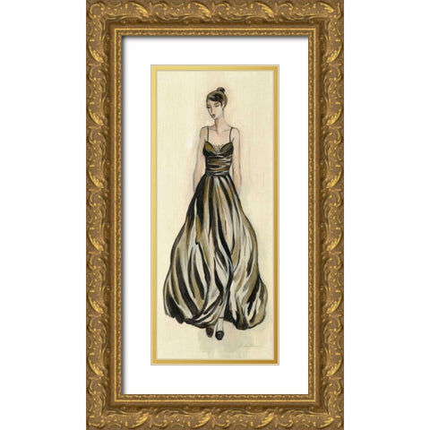 Evening Gown III Gold Ornate Wood Framed Art Print with Double Matting by Vassileva, Silvia