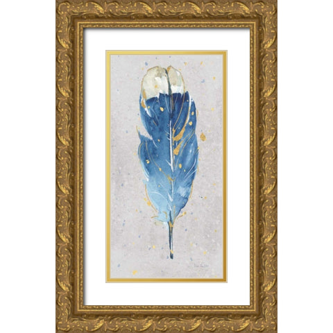 Indigold XVIII on Gray Panel Gold Ornate Wood Framed Art Print with Double Matting by Audit, Lisa