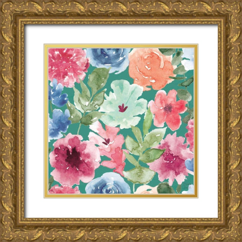 Bohemian Vibes Pattern IB Gold Ornate Wood Framed Art Print with Double Matting by June, Dina