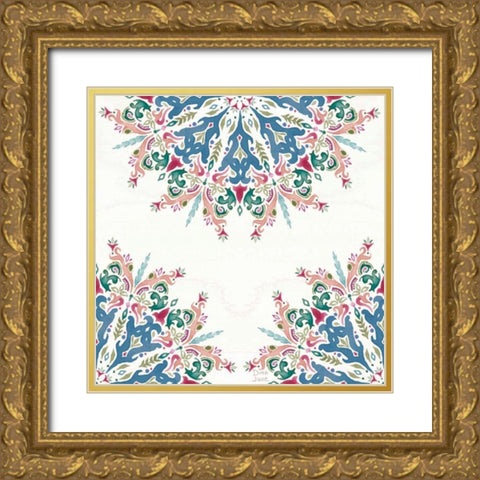 Bohemian Vibes Pattern VIIIA Gold Ornate Wood Framed Art Print with Double Matting by June, Dina